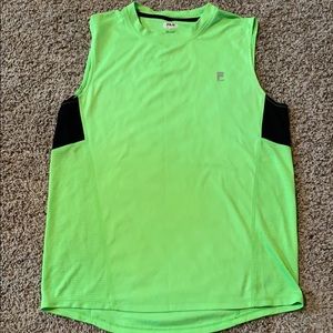 Neon Green FILA Athletic tank top. Size medium